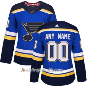 Dame Ishockey St. Louis Blues Tröja med eget tryck Adidas 2017-2018 Blå Authentic
